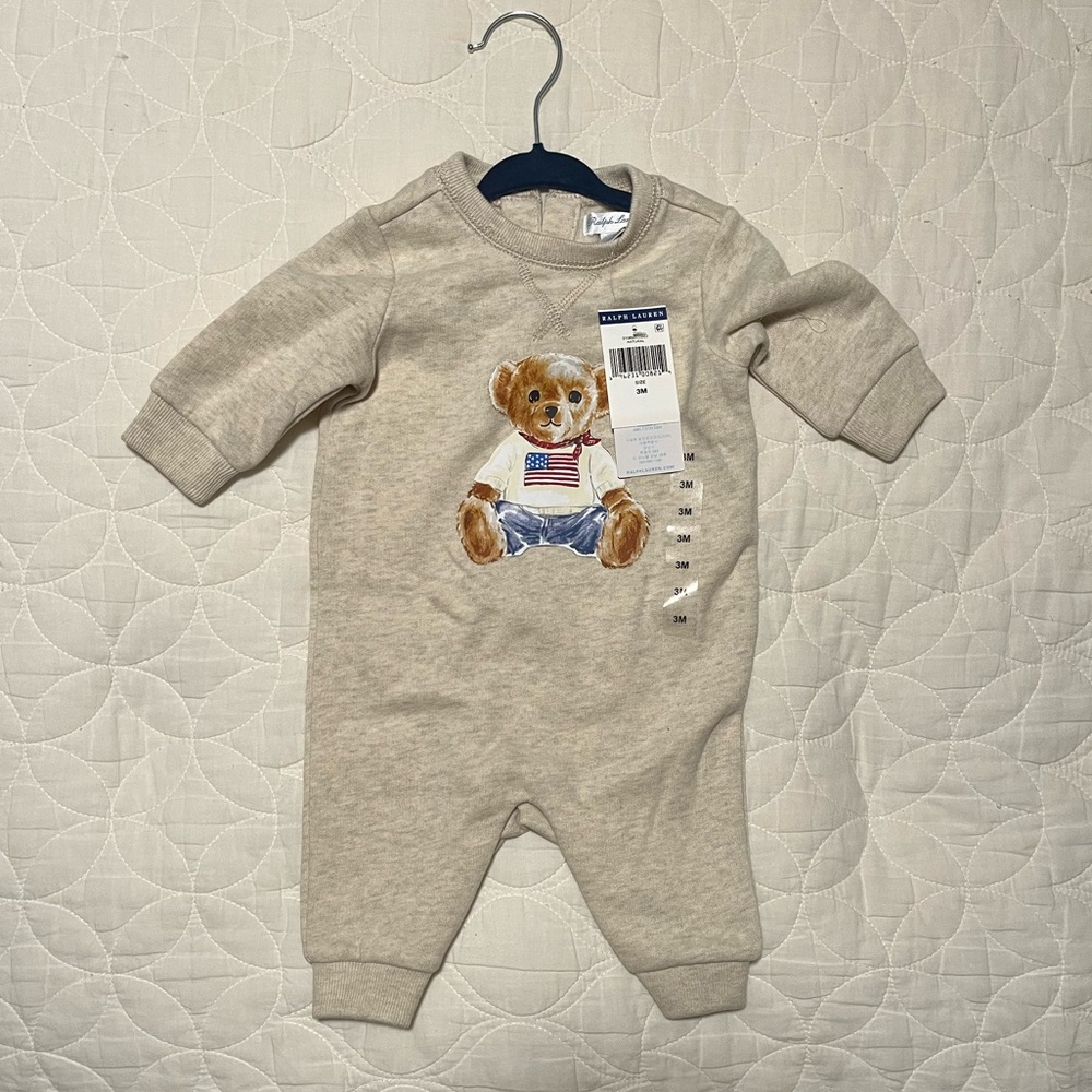 Ralph Lauren Bear Baby Coverall - New with tags!